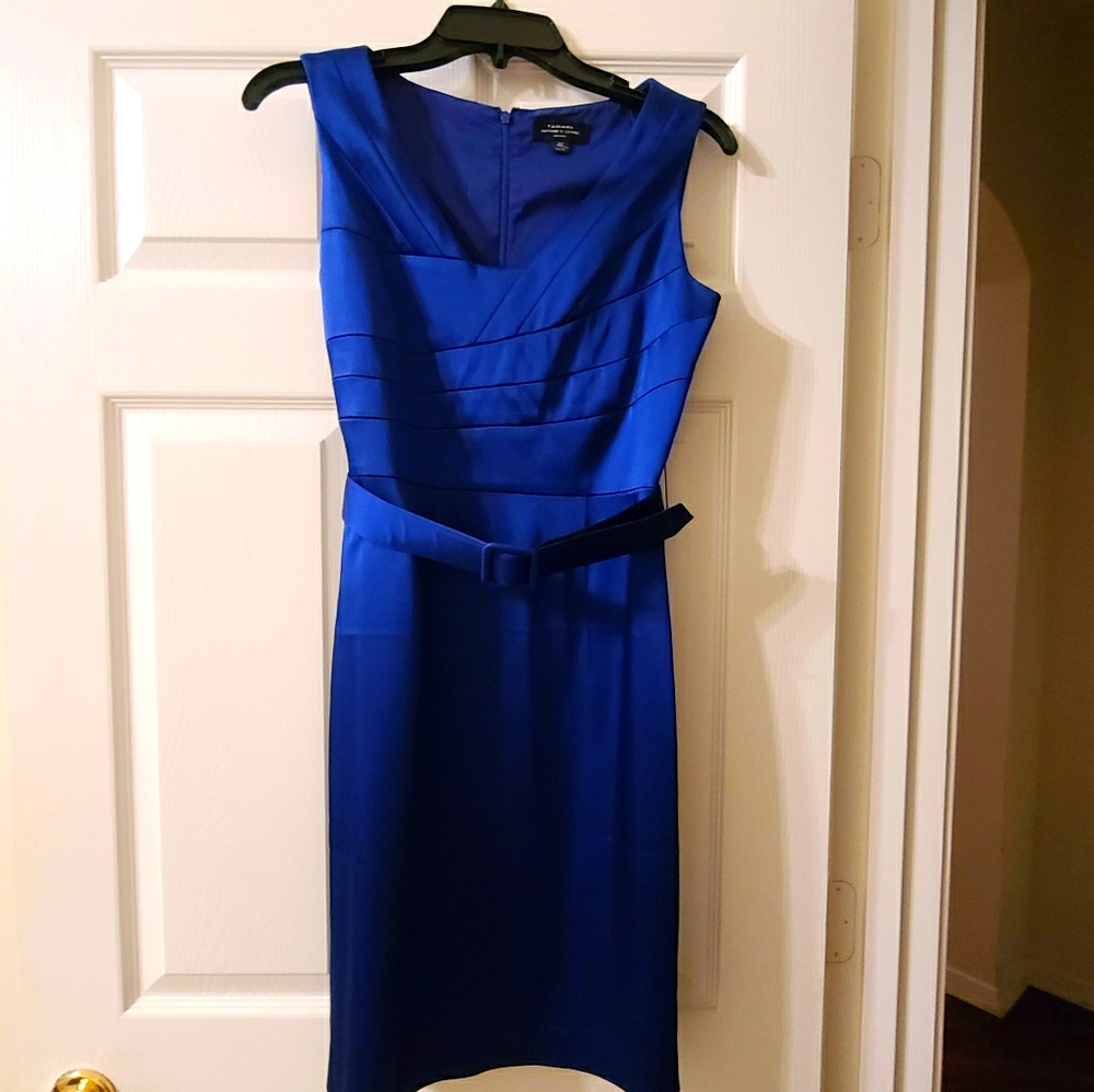 Tahari Royal Blue Silk Dress with Belt